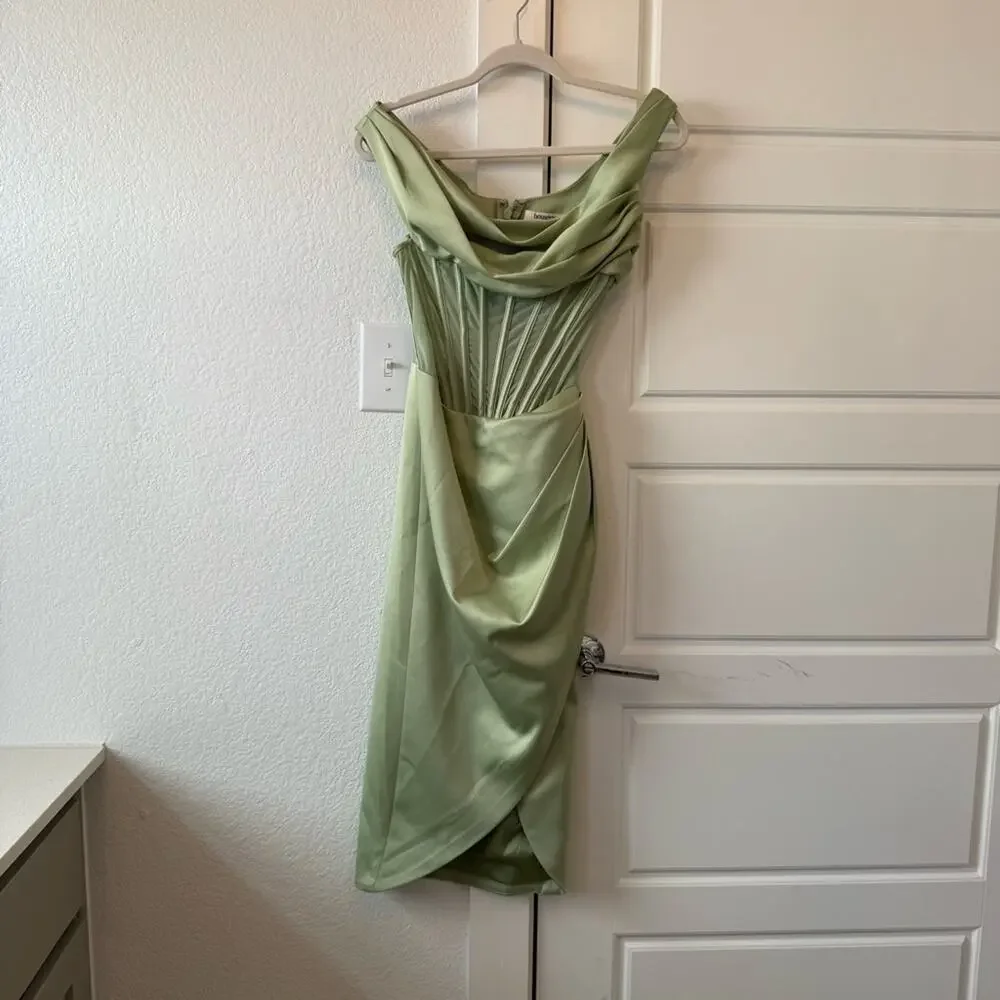 House of CB Lulu Corset Midi Dress In Pistachio